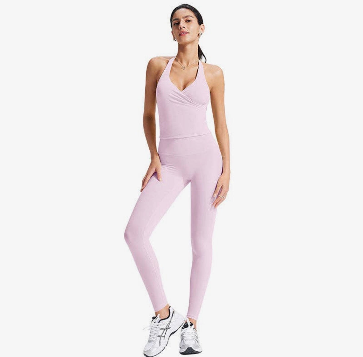 V-Neck Yoga Tank Top with Built in Bra